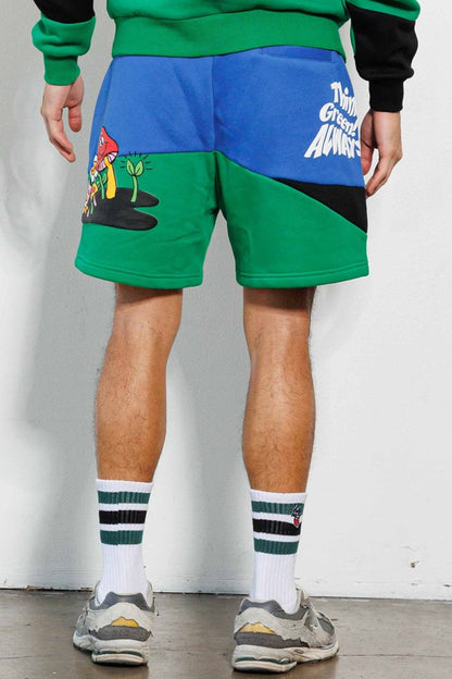 Think Green Cut & Sew Graphic Shorts