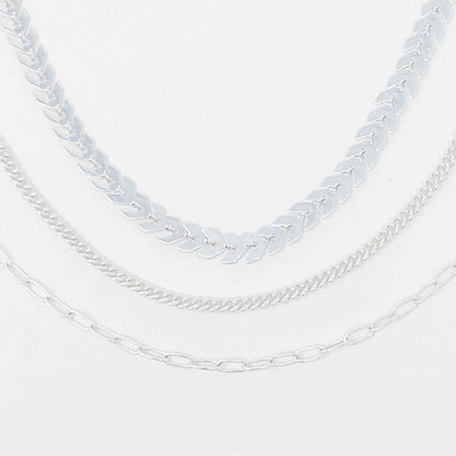 Chevron Chain Anklet, Set of 3