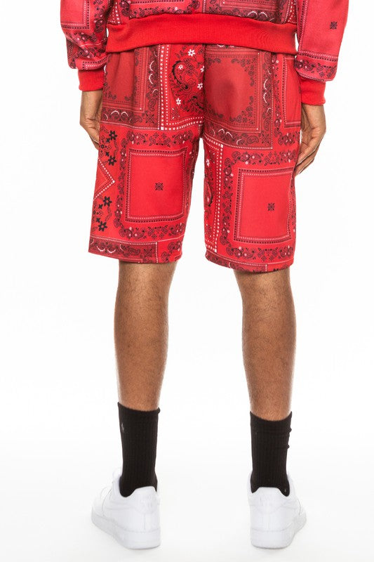 Weiv Shorts con estampado de pañuelo de cachemira para hombre