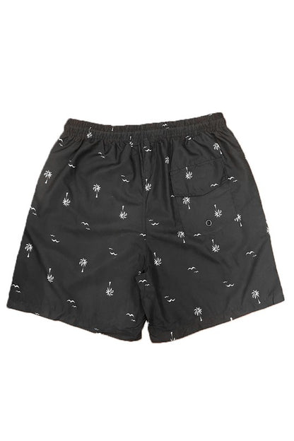 Shorts de baño con estampado de palmeras