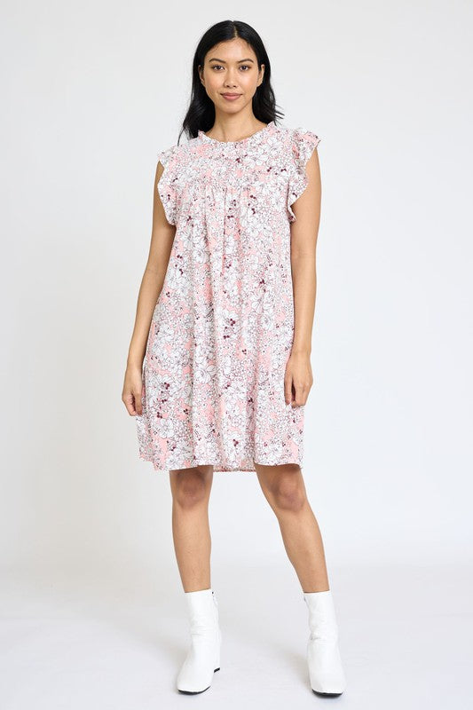 Spring Ruffle Hem Shift Dress