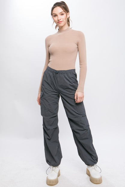 Womens Loose Fit Parachute Cargo Pants