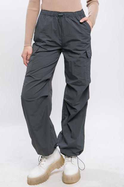 Womens Loose Fit Parachute Cargo Pants