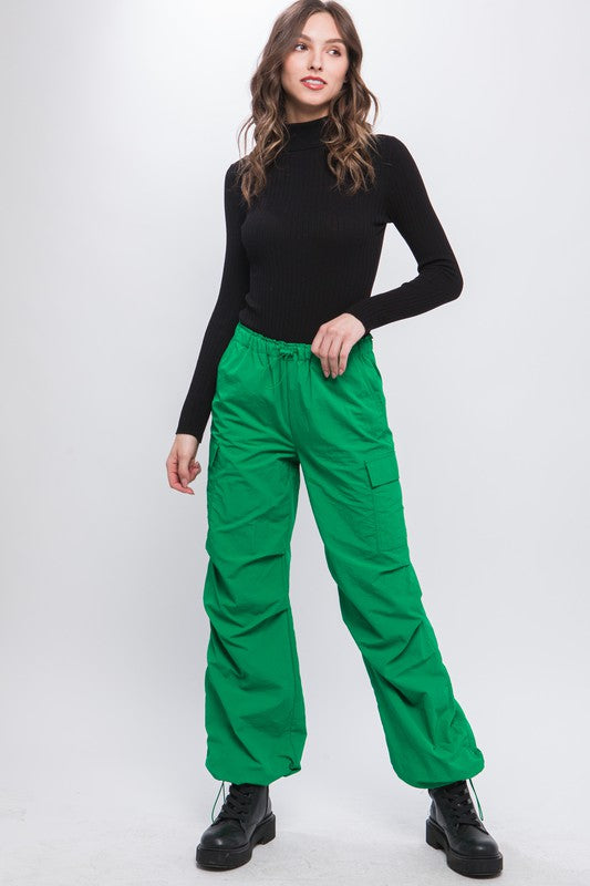 Womens Loose Fit Parachute Cargo Pants