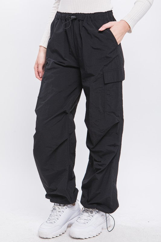 Womens Loose Fit Parachute Cargo Pants