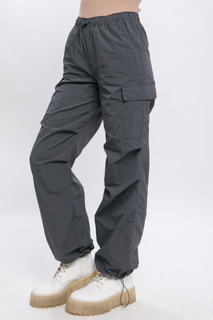 Womens Loose Fit Parachute Cargo Pants