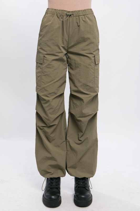 Womens Loose Fit Parachute Cargo Pants