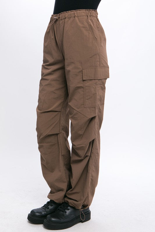 Womens Loose Fit Parachute Cargo Pants