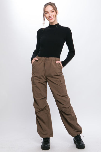 Womens Loose Fit Parachute Cargo Pants