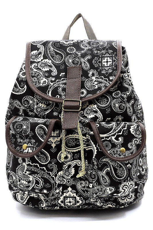 Mochila De Lona Estampada Paisley