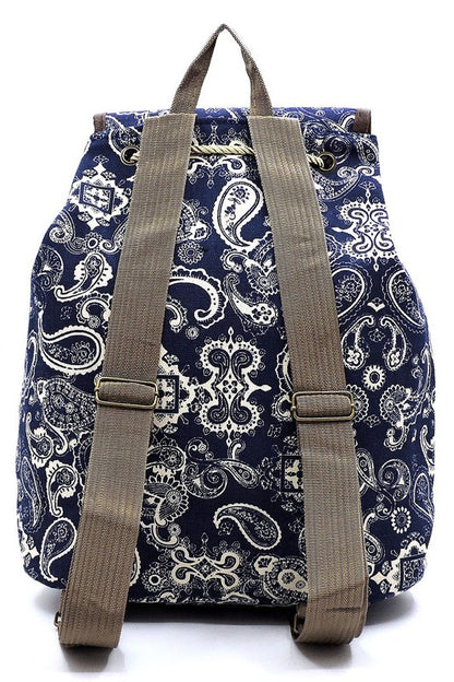 Unicorn Printed Canvas Backpack