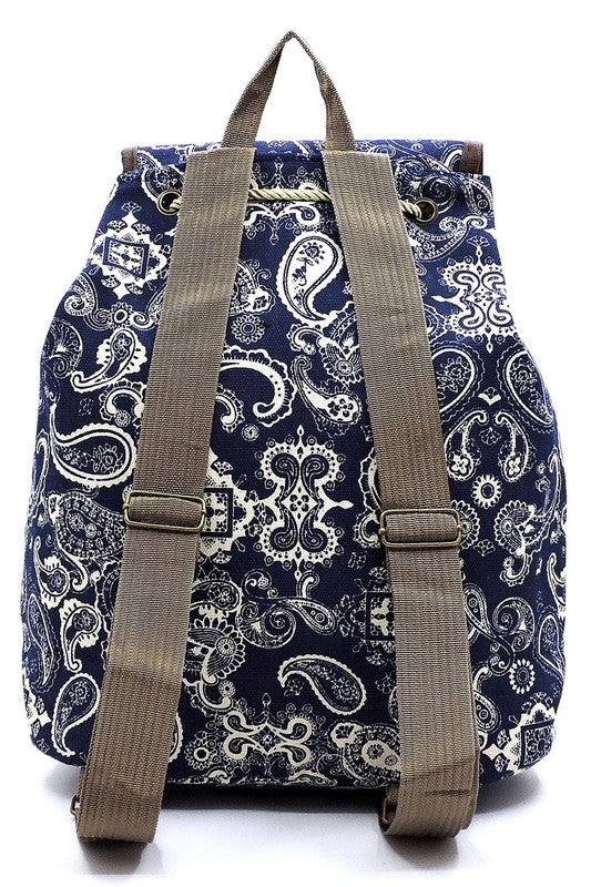 Mochila De Lona Estampada Tribal