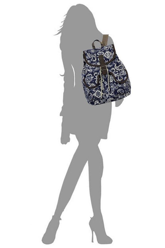 Mochila De Lona Estampada Tribal