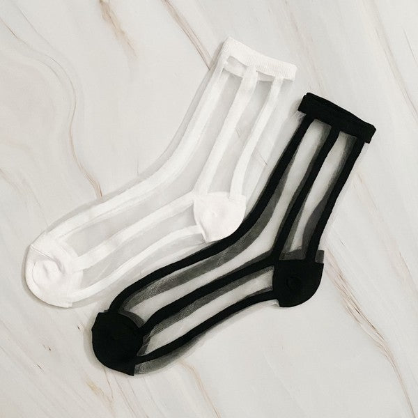 Chic In Line sheer Socks Set Of 2 Pairs