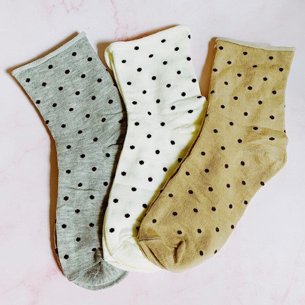 Precious Polka Dot Socks Set Of 3 Pairs