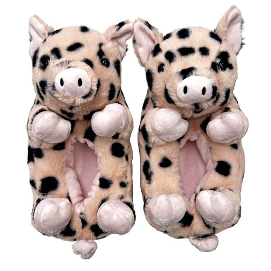 Pig Belly Hugs - Pantuflas de animales de peluche para mujer