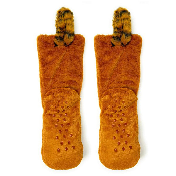 Red Panda - Calcetines tipo pantuflas con animales de peluche para mujer