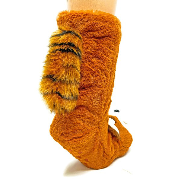 Red Panda - Calcetines tipo pantuflas con animales de peluche para mujer