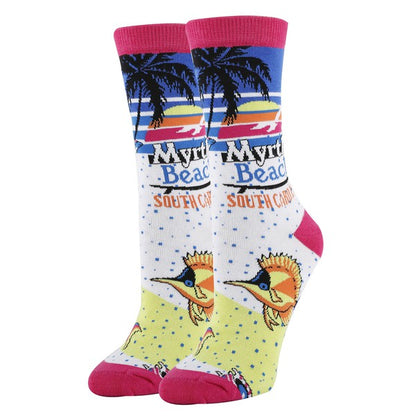 Myrtle Beach - Women's Funny crew socks