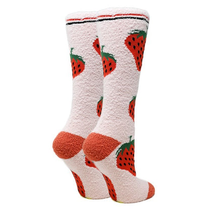 Berry - Women's fuzzy crew socks