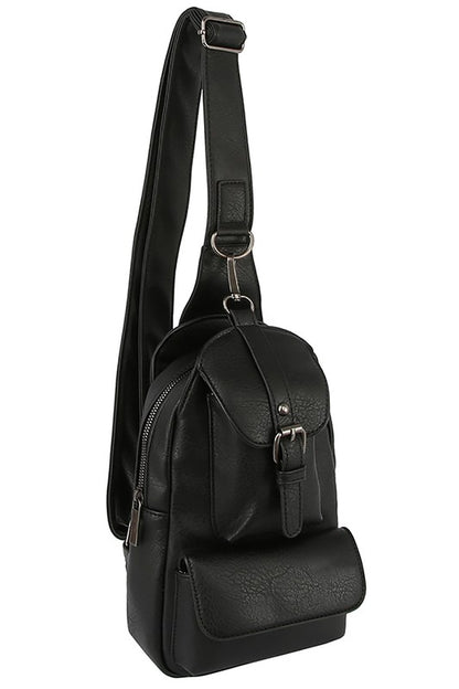 Buckle Pocket Sling Bag Backpack