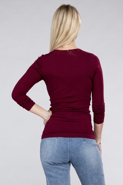 Essential V-Neck Long Sleeve T-Shirt