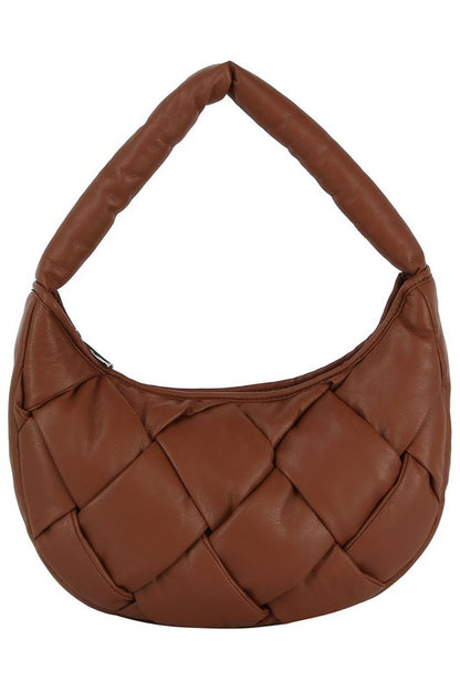 Bolso de hombro tipo hobo tejido hinchado ecostitch