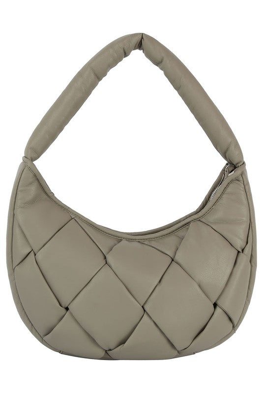 Bolso de hombro tipo hobo tejido hinchado ecostitch