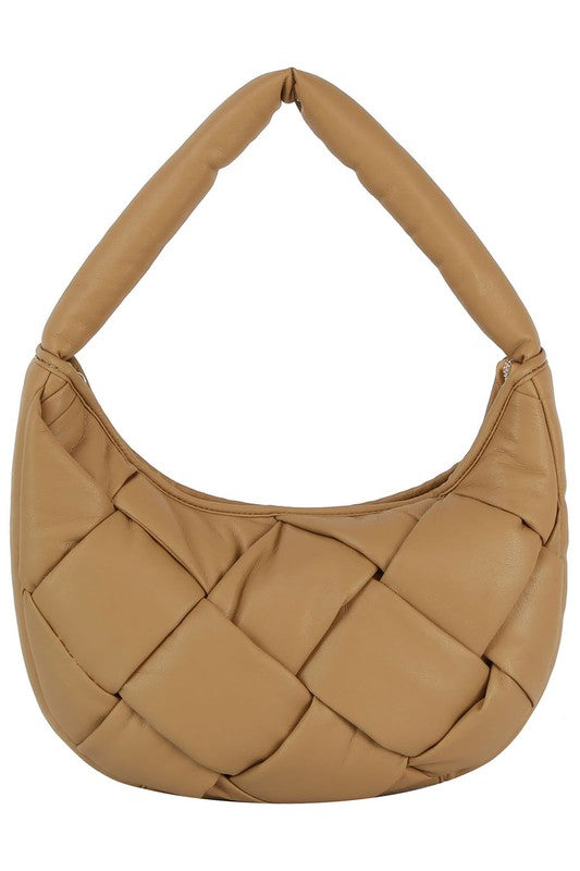 Bolso de hombro tipo hobo tejido hinchado ecostitch