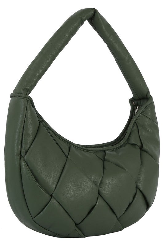 ecostitch Puffy Woven Hobo Shoulder Bag