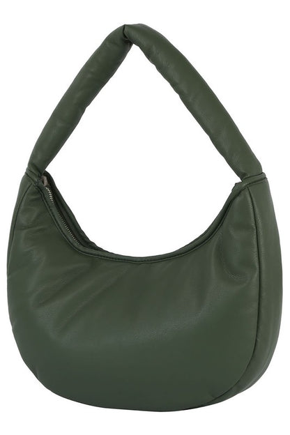 Bolso de hombro tipo hobo tejido hinchado ecostitch