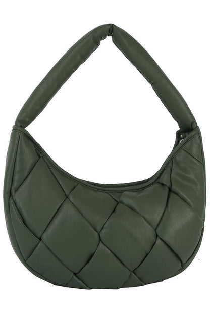 Bolso de hombro tipo hobo tejido hinchado ecostitch