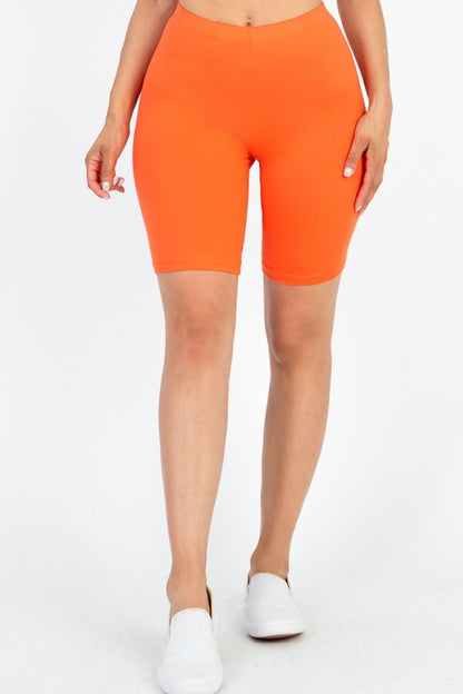 Basic Solid Stretch Active Biker Shorts