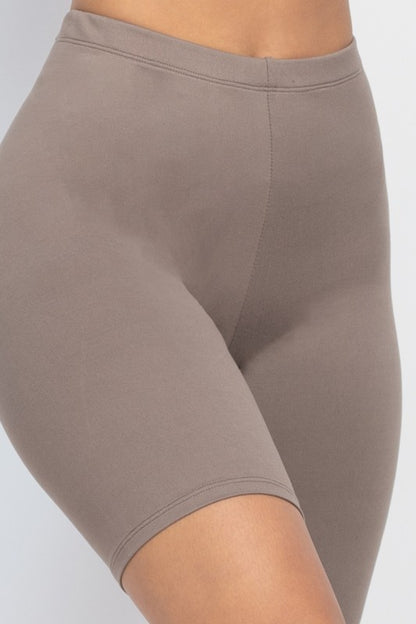 Basic Solid Stretch Active Biker Shorts