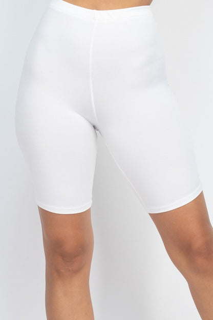 Basic Solid Stretch Active Biker Shorts