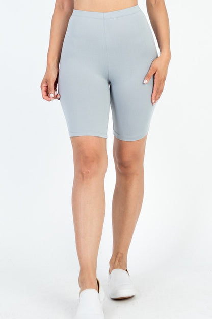 Basic Solid Stretch Active Biker Shorts