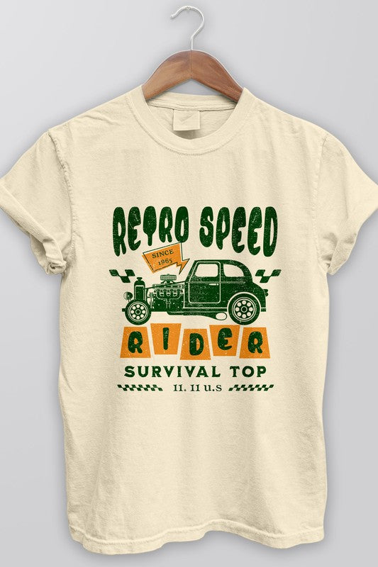 Retro Vintage Speed Rider, Garment Dye Tee