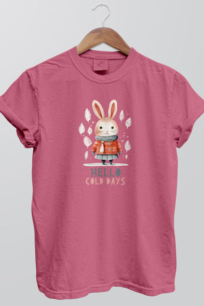Lindo conejo de invierno, camiseta teñida de ropa