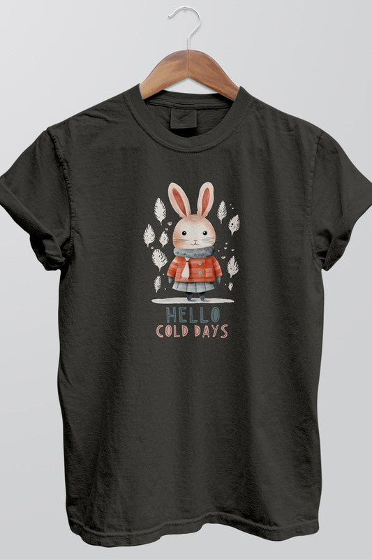 Lindo conejo de invierno, camiseta teñida de ropa