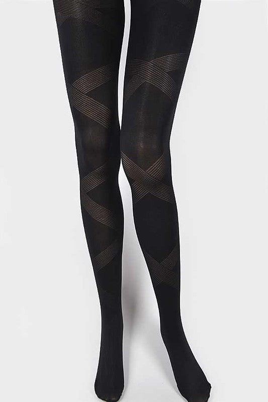 Ribbon Wrapped Opaque Premium Tights