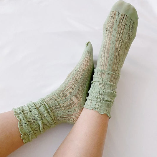 Slouch Crochet Lace Socks Set Of 2