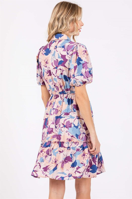 Floral Mini Shirt Dress