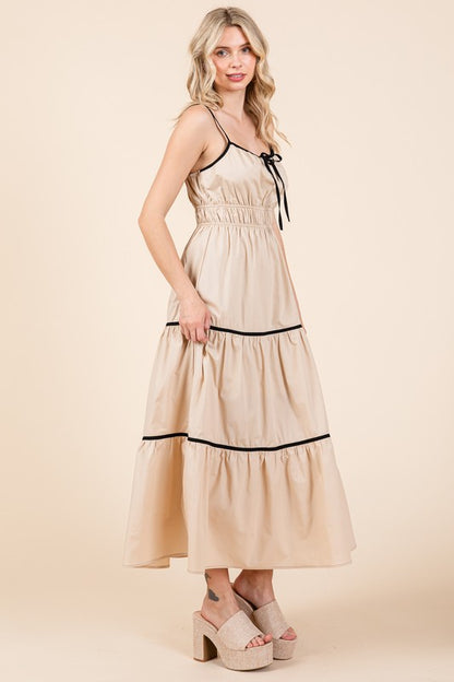 Piping Detailed Midi Sundress