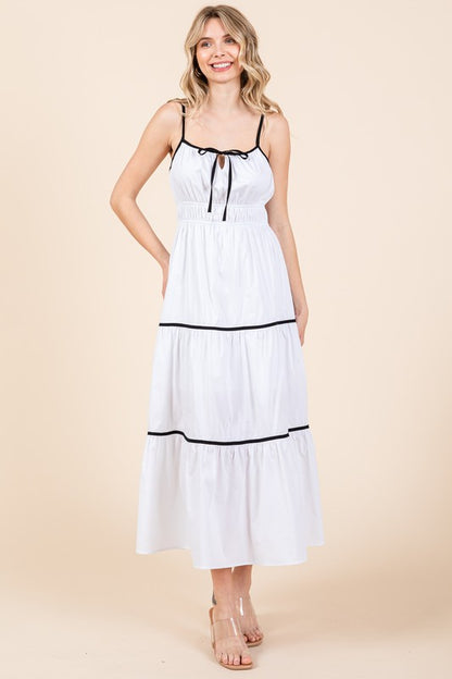 Piping Detailed Midi Sundress