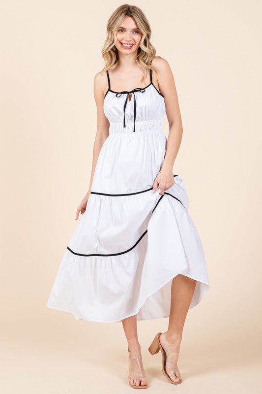 Piping Detailed Midi Sundress