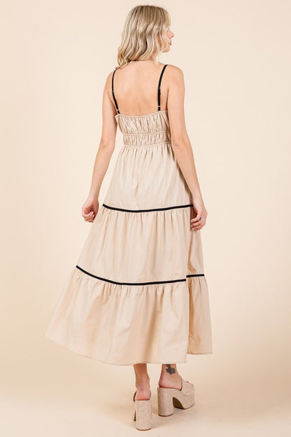 Plus Piping Detailed Midi Sundress