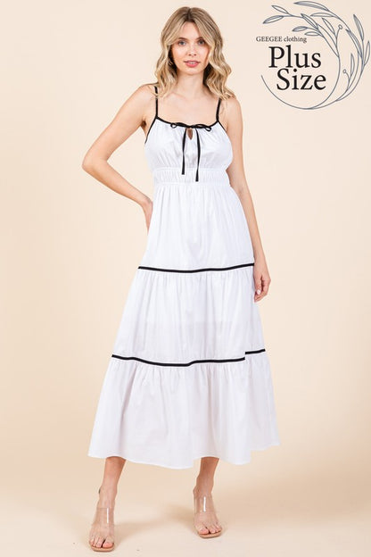 Plus Piping Detailed Midi Sundress