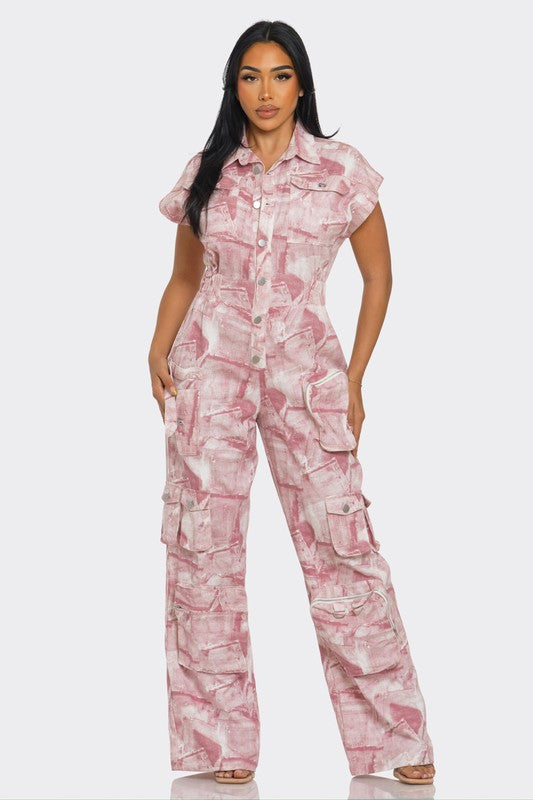 Pink Whisper Tie-Dye Jumpsuit