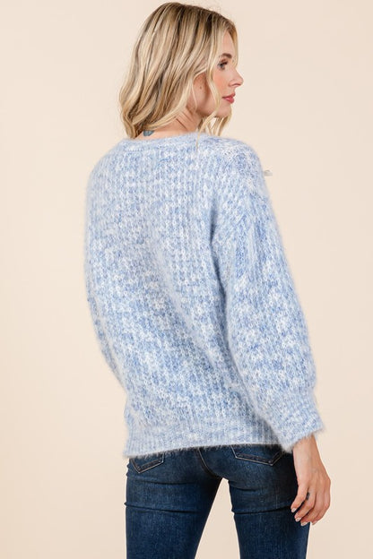 Bow Embroidered Heavyweight Knit Sweater