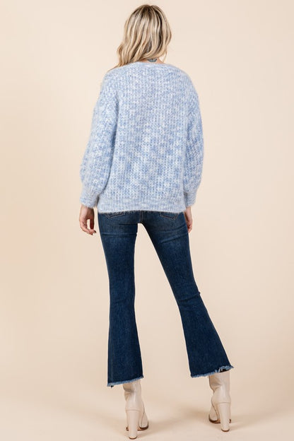 Bow Embroidered Heavyweight Knit Sweater